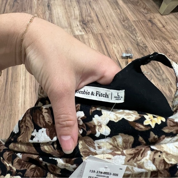 NWT Abercrombie & Fitch High Neck Linen Blend Mini Dress - Picture 9 of 10